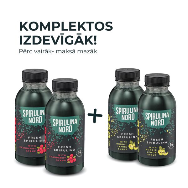 Sets: Fresh Spirulina Syrups - Nordic Lemon&Cranberry, 2 x 330 ml 