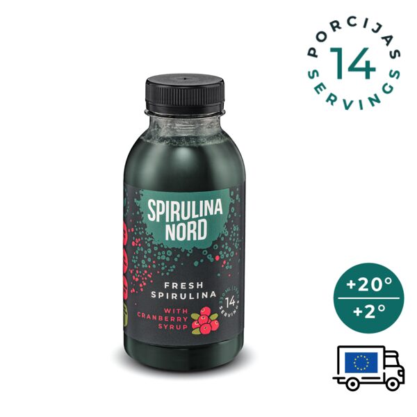 Svaiga spirulīna ar dzērveņu sīrupu 330 ml / 14 dienām