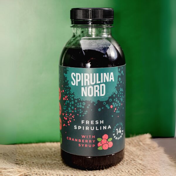Fresh Spirulina Syrup with Cranberries, 14 servings, 330 ml (store in room temperature)