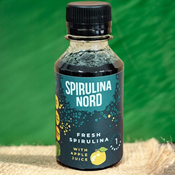 Fresh Spirulina in Apple Juice, 1 Serving/120 ml (store in fridge)